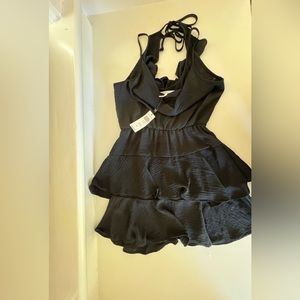 BCBG black halter mini dress